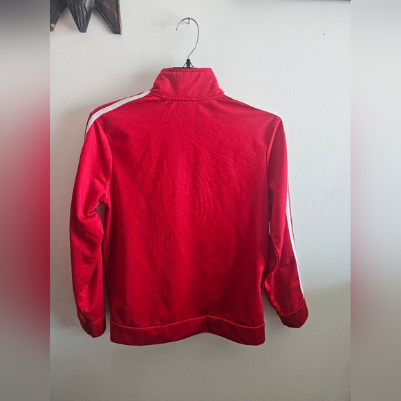 Adidas Girls large size 16-18 3 white striped jacket - Picture 6 of 6